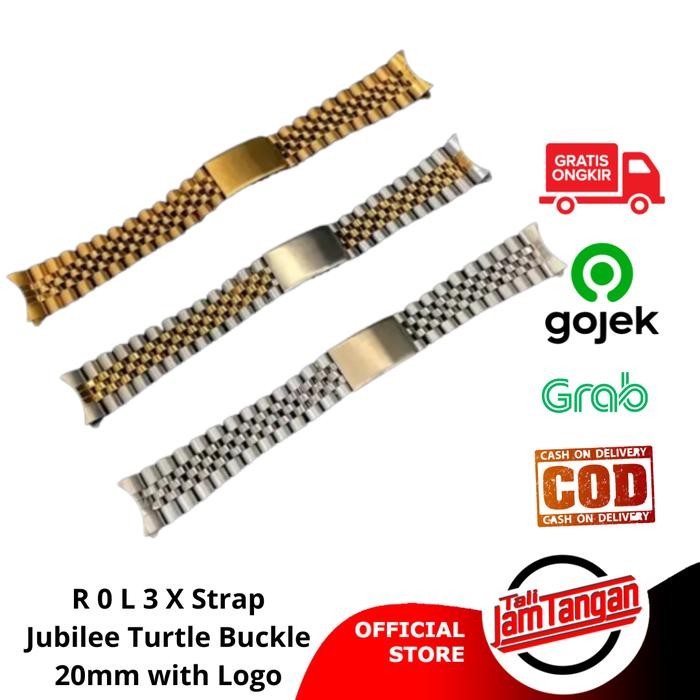 20mm Jubilee Strap End Curved Stainless Steel Tali Jam tangan