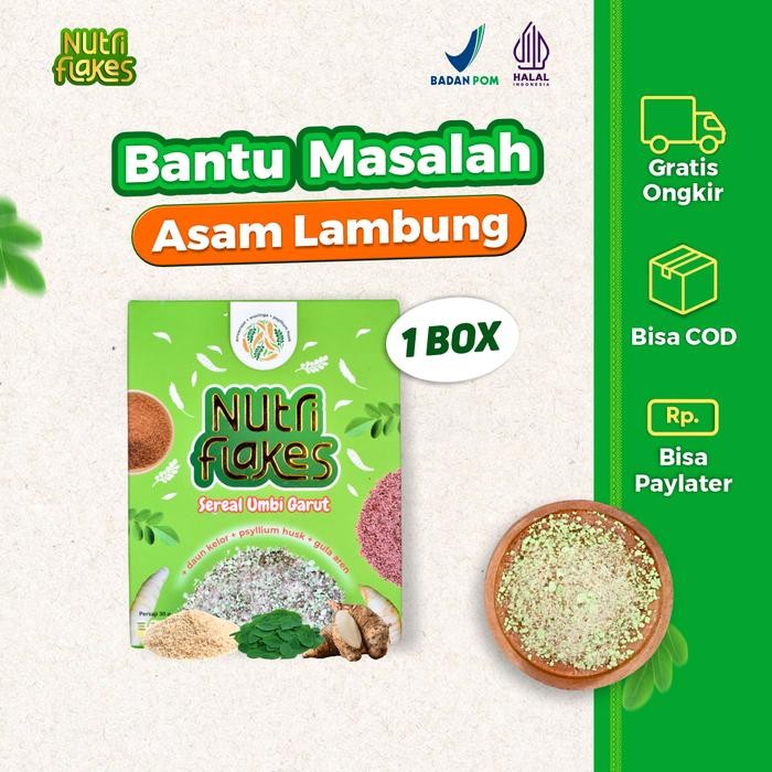 

Tersedia Nutriflakes Susu Sereal Umbi Garut 280g Organik & BPOM Granola & Oatmeal Rendah Gula