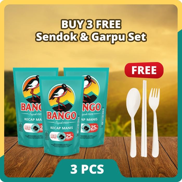 

[BUY 3 FREE Sendok & Garpu Set] Bango Kecap Manis Refill 950g Isi 3