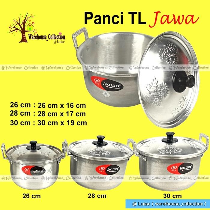 PANCI JAWA / PANCI RUMAHAN + TUTUP / PANCI ALUMINIUM / PANCI MASAK JAWA 26CM/ 28CM / 30CM