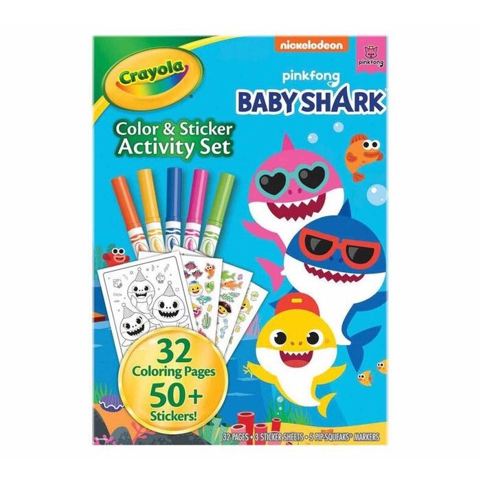 

Terlaris! Baby Shark Color And Sticker Activity Set With Markers Crayola