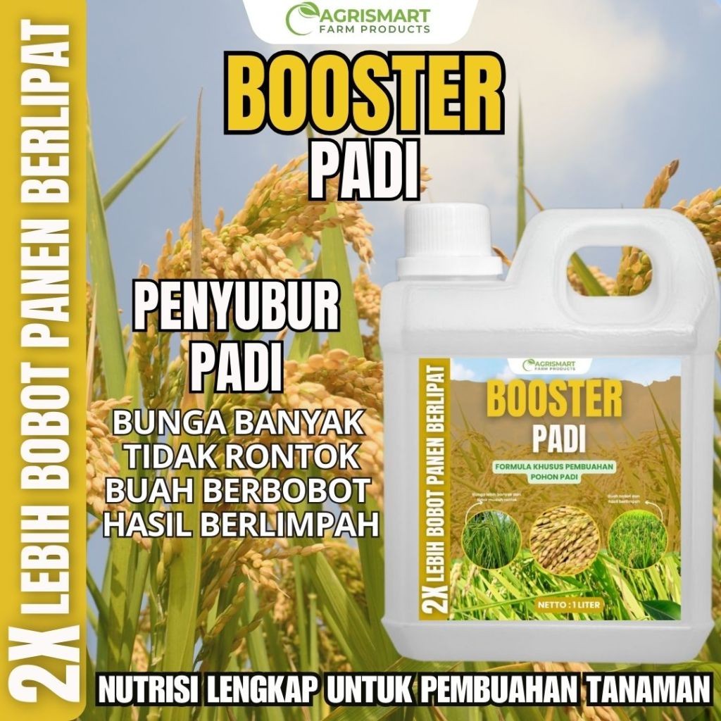 Pupuk Cair plus ZPT untuk Stimulan BOOSTER PADI 1 LITER  Pembungaan & Pembuahan Tanaman Padi 1 Liter