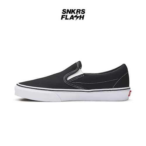 VANS Classic Slip On Black Sepatu Sneakers Unisex - VN000EYEBLK - Size 43