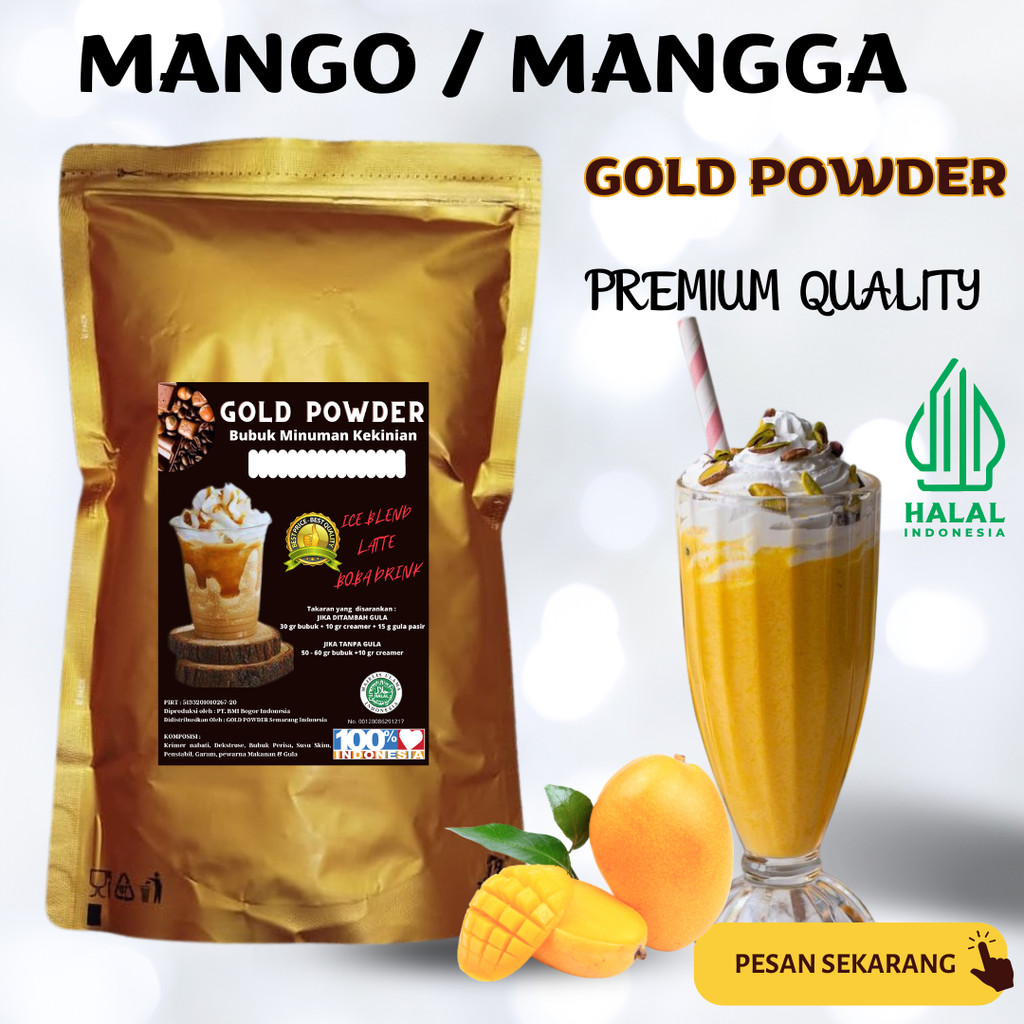 

RASA MANGGA 1 Kg GOLD PREMIUM POWDER DRINK BUBUK MINUMAN INSTAN SERBUK MINUMAN STICKY MILK