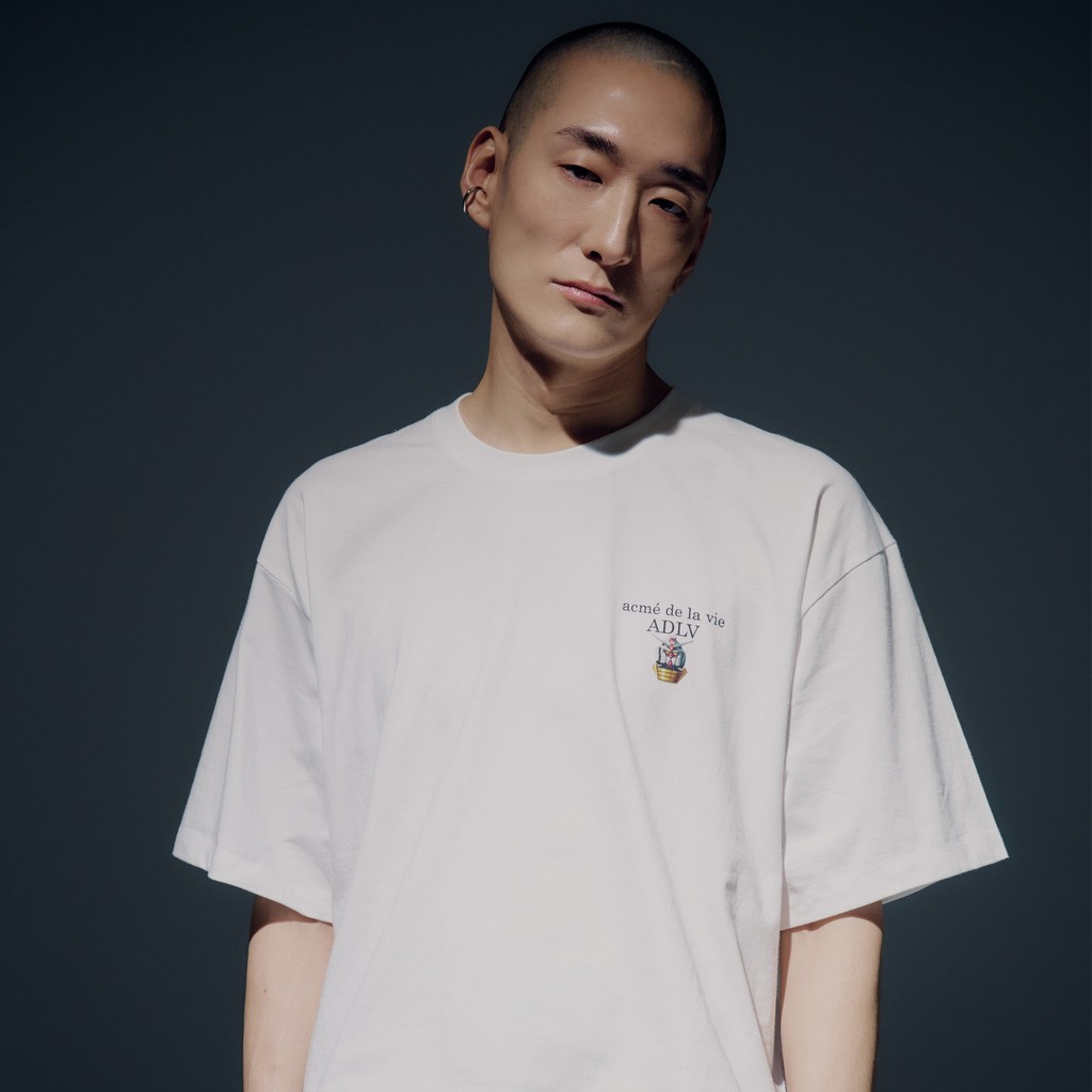 ADLV Mobile Suit Gundam Basic Logo Short Sleeve T-Shirt White - Kaos Oversized Fit Unisex Acme De La
