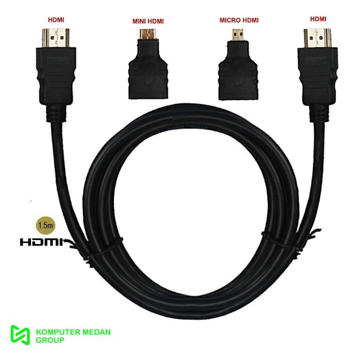 Kabel HDMI Laptop Ke Proyektor 3 In 1