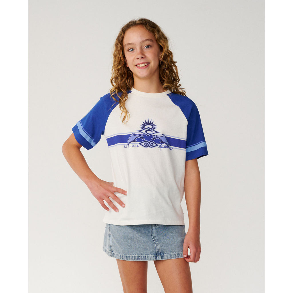 Rip Curl Kids Dolphin Archive Relaxed Tee - Girls - Bone