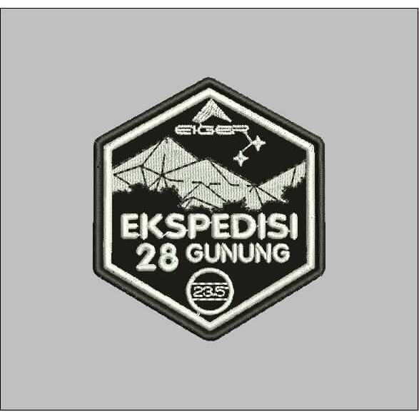 EMBLEM PATCH BORDIR GAMBAR EIGER EKSPEDISI 28 GUNUNG EMBROIDERY - WIN BORDIR