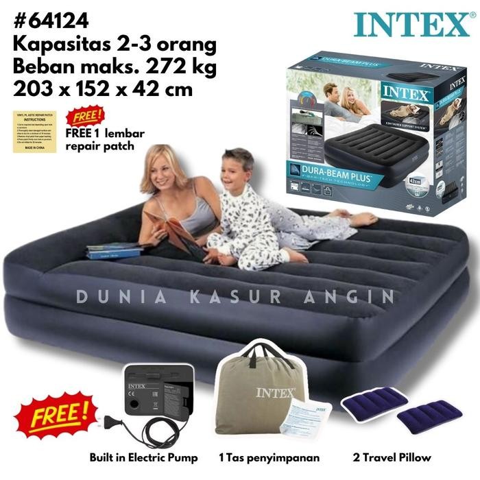 PREMIUM DKA_Intex 64124 Intex Kasur Angin Elektrik Queen size 152cm