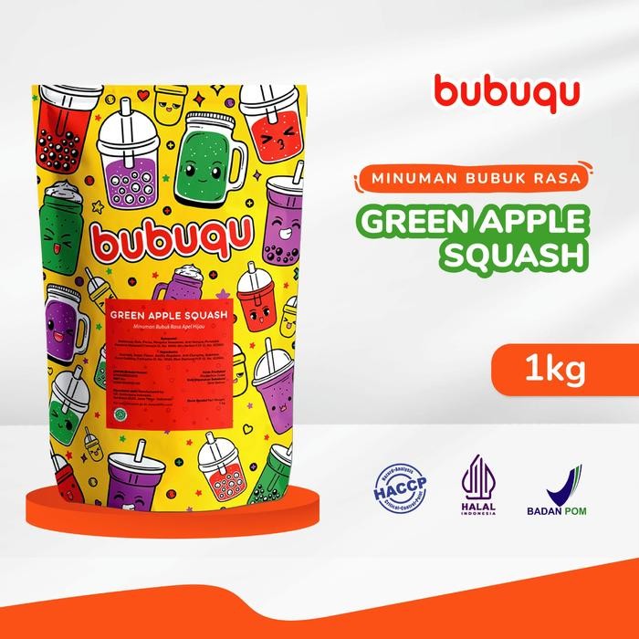 

Tersedia Bubuqu Powder Drink Green Apple 1Kg - Bubuk Minuman Apel Hijau Shopee