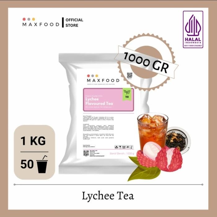 

Tersedia MAXFOOD Bubuk Minuman Rasa Teh Leci, Lemon Tea, Peach, Apel & Anggur 1kg Powder Drink