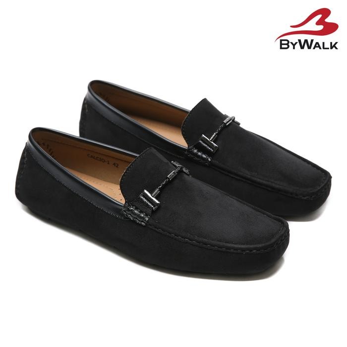 ORIGINAL WALK O1 Sepatu Loafers Pria Formal Casual Moccasin Slip On Kerja Bludru Hitam Flat READY