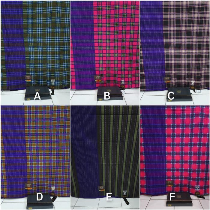DISKON Sarung BHS Spunsilk 210 KKR KDT KES Full Sutra Motif Kotak Liris Salur READY STOCK