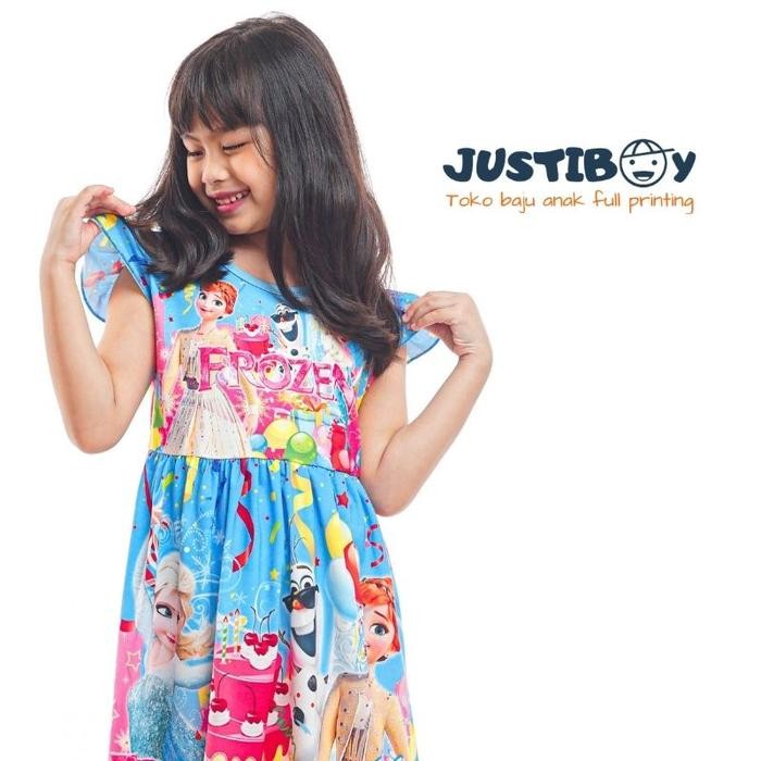 Pilihan- Daster Baju Anak Perempuan Elsa Frozen / Dress Fashion Anak Cewek Princess Umur 4 - 10