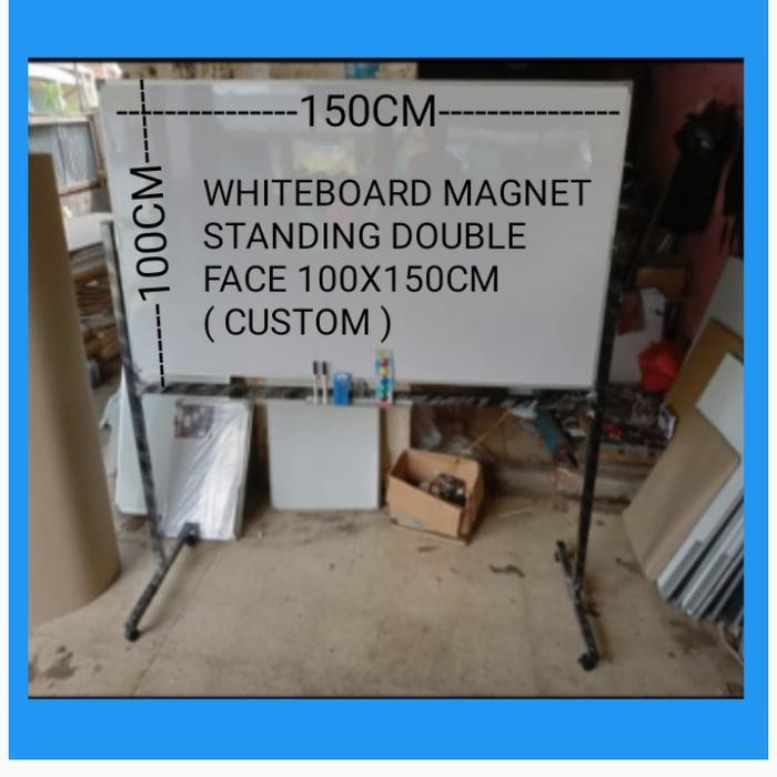 

PAPAN TULIS WHITEBOARD MAGNET STANDING DOUBLE FACE ZETTAKI 100X150CM