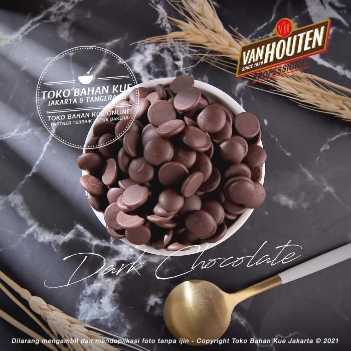 

MURAH! Van Houten - Dark Chocolate Couverture 70,4% Coin 100gr Coklat Baking