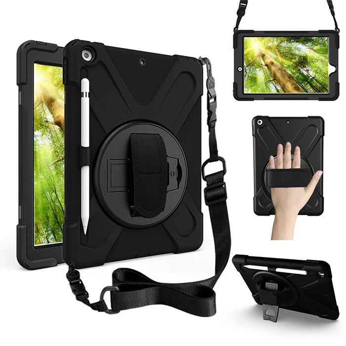 Ipad 9 10.2 Inch 2021 Armor Case Casing Tali Selempang Shoulder Strap
