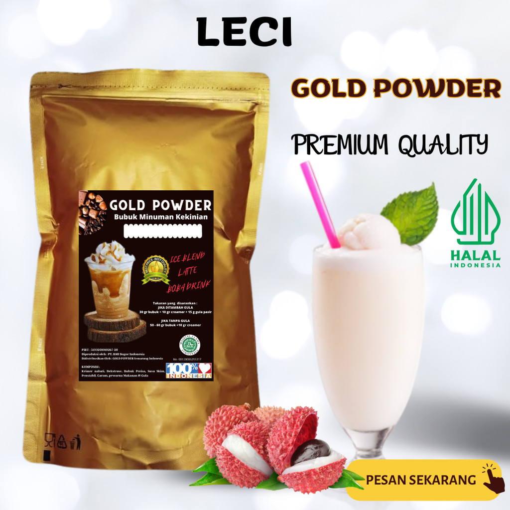 

RASA LECI / LYCHEE 1 Kg GOLD PREMIUM POWDER DRINK BUBUK MINUMAN INSTAN SERBUK MINUMAN STICKY MILK