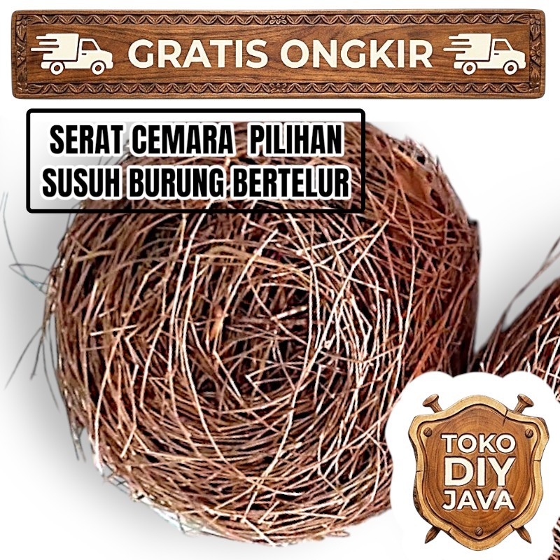 Tempat Bertelur Burung Serat Cemara Asli Bahan Sarang Susuh Kandang Kicau Mania Lovebird Murai Batu 