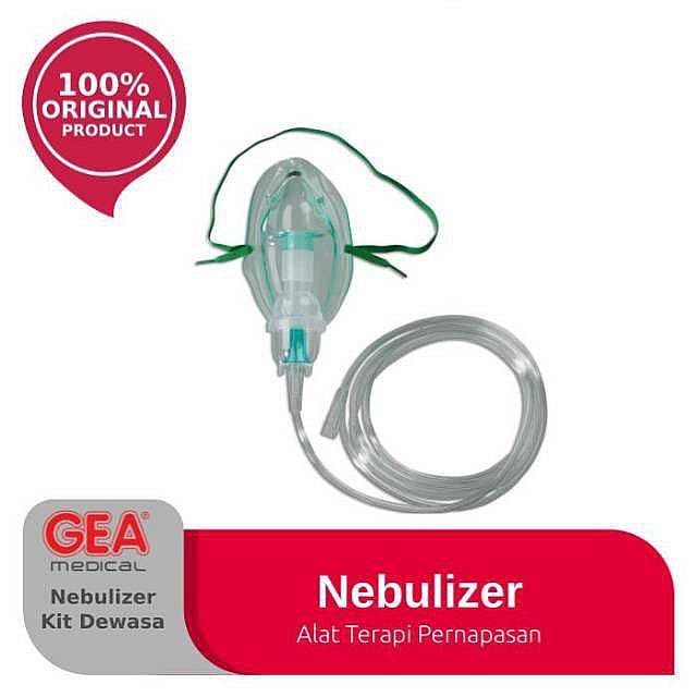 Masker Nebulizer Uap Pengencer Dahak GEA Medical Nebuliser Mask Adult
