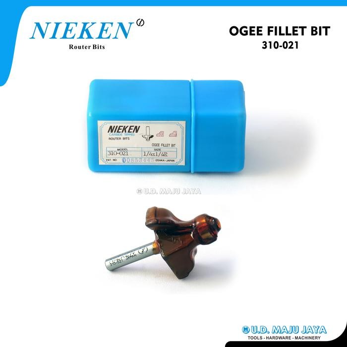 NIEKEN Router Bits 310-021 ( Mata Profil Ogee Fillet Bit 6,35mm )
