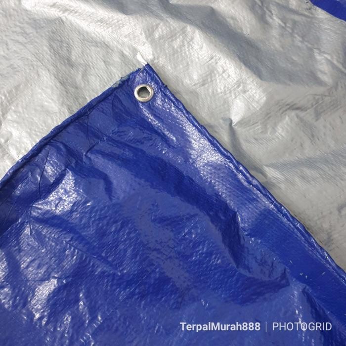 PREMIUM Terpal A3 3x5 Biru Silver /Terpal tenda/Terpal tutup barang/Truk mobil