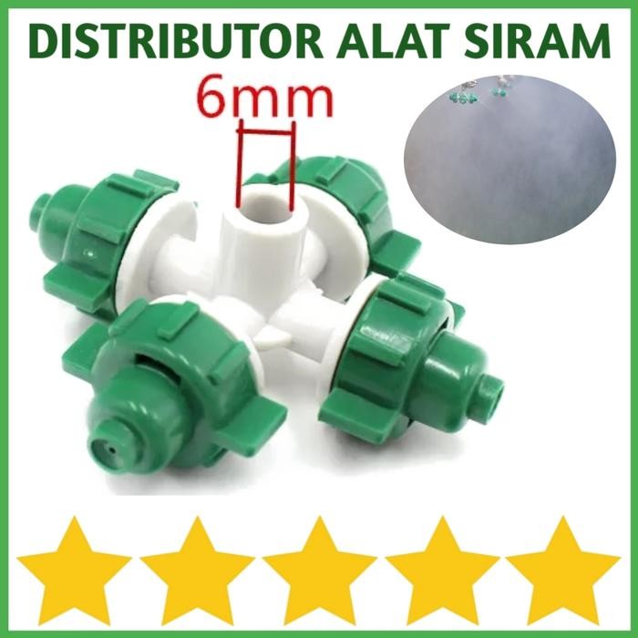 PREMIUM SPRAYER 4 ARAH WAY MIST NOZZLE ALAT SIRAM FOGGER HEAD SPRINKLER KABUT