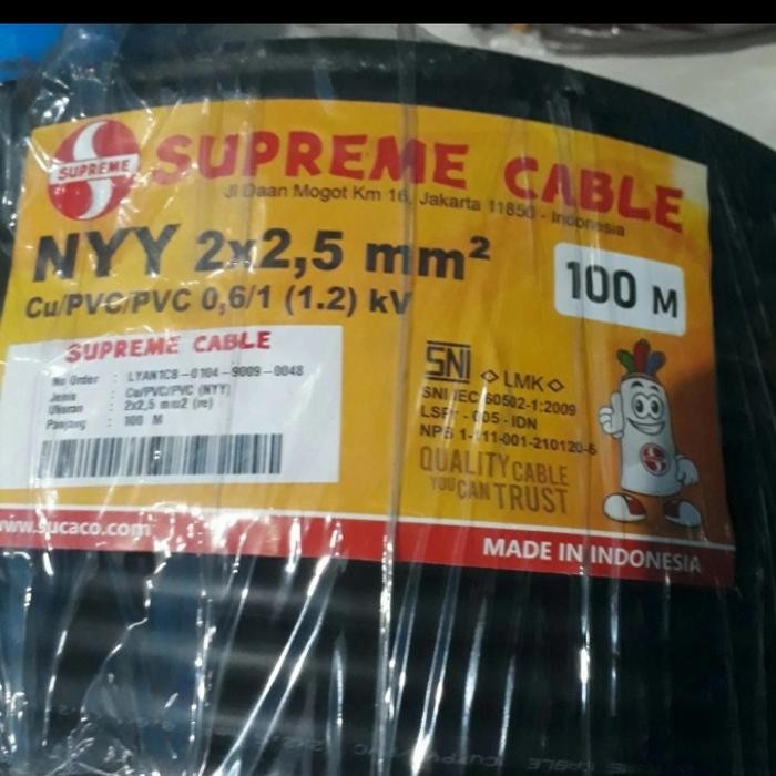 KABEL SUPREME NYY 2 X 2,5 MM @100 METER SUPREME CABLE