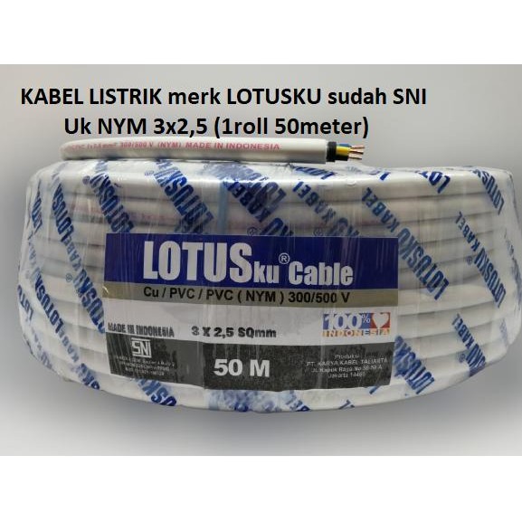 KABEL NYM 3X2,5 MERK LOTUSKU 50M