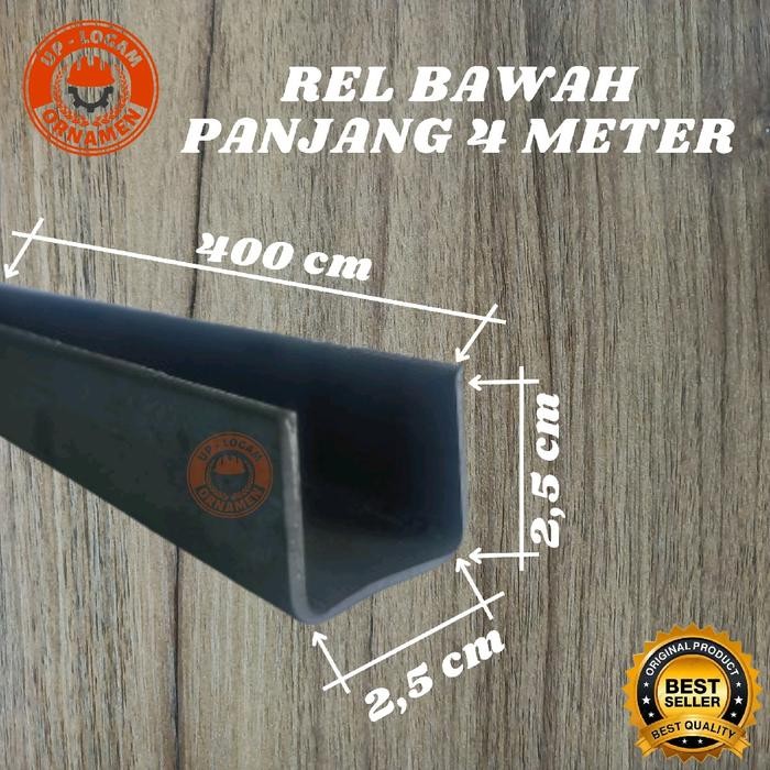 PREMIUM Rel Bawah Henderson Panjang 4 Meter / Rel Bawah Pintu Sliding / Rel Bawah Pintu Garasi / Rel