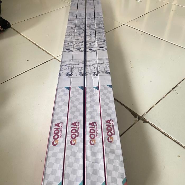 PREMIUM Rel Pintu Sliding GODIA / Rel sliding galvanis komplit 1 set / Rel Pintu / Sliding Track