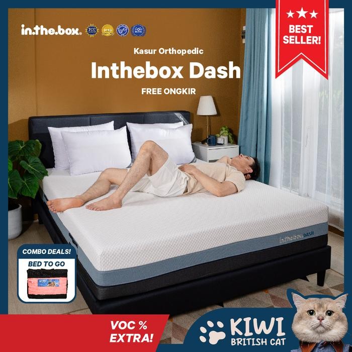 PREMIUM [Free Kasur Lipat] Kasur Dingin Spring Bed Orthopedic IN THE BOX Dash - FREE Bantal & Free