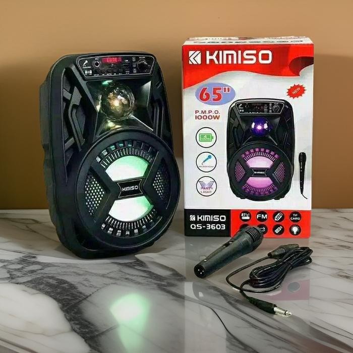 Promo Mkc Kimiso Qs-3603 Speaker Bluetooth Portable Bass Wireless + Mic Karaoke