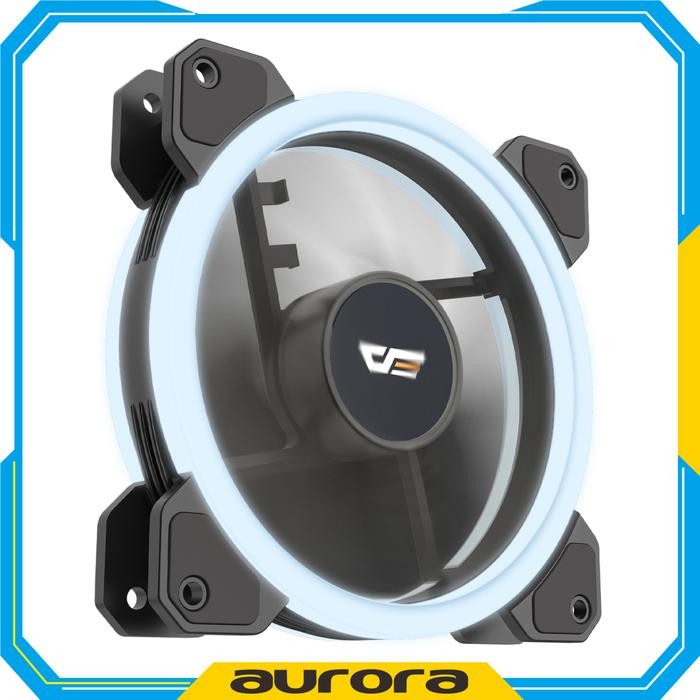 AIGO DARKFLASH DR11 White LED Fan Case Ring Putih 12CM Kipas Casing