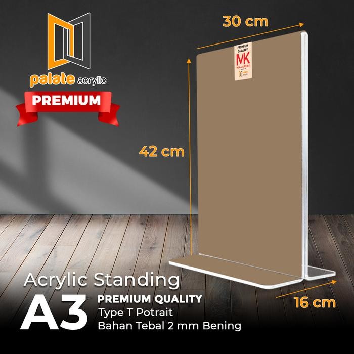 

Acrylic Tent Holder / Akrilik Tent Card A3 Brosur Meja / A3 T Premium