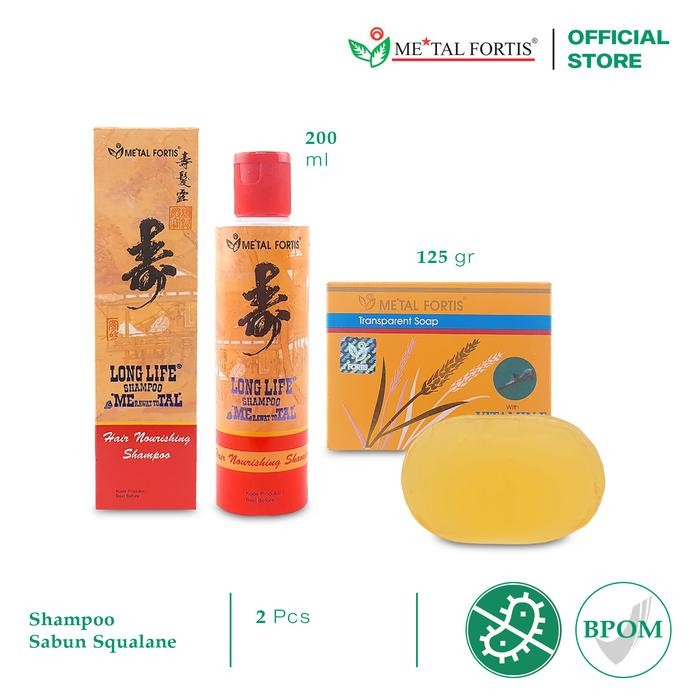 ASLI METAL FORTIS Combo 2 Shampo Metal 200ML Sabun Squalane 125Gr BPOM Body Care Perawatan Tubuh