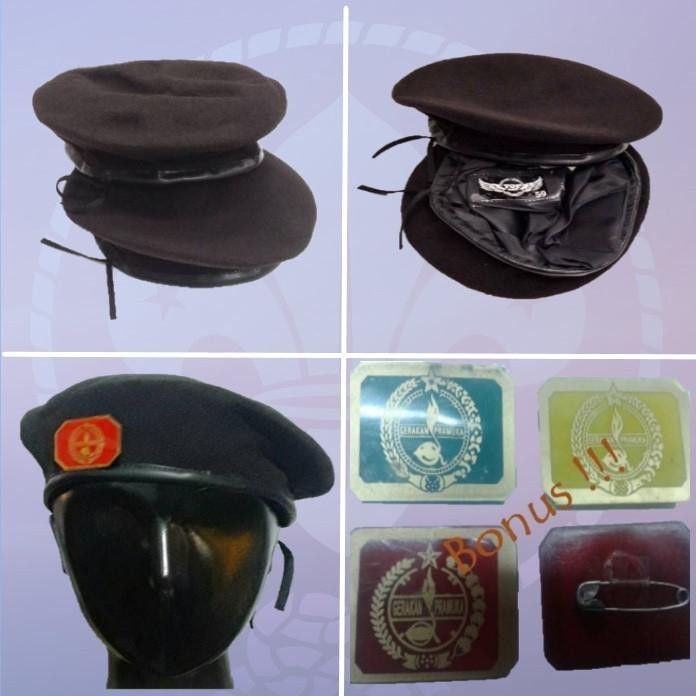Pilihan- Topi Baret Pramuka Laken Super + Pin Baret