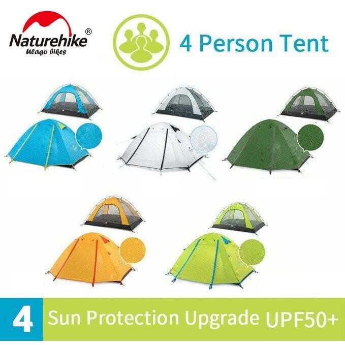 TENDA 4P LIGHT NATUREHIKE NH18Z044 PROFESSIONAL P-SERIES EXTRA RINGAN CAMPING OUTDOOR 4 ORANG KEMAH