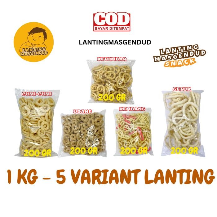 

1 Kg 5 Macam Varian Lanting Singkong Gurih - Cemilan Asin Gurih Food Snack Keripik
