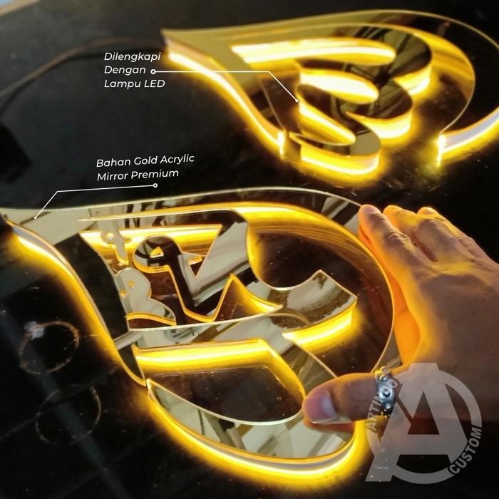 Kaligrafi Lafadz Allah Muhammad lampu led hiasan dinding custom TERMURAH