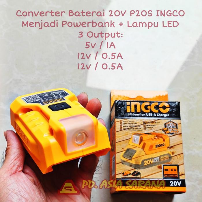 Converter Baterai Usb Power Bank Ingco Cucli2022 Powerbank Charge P20S