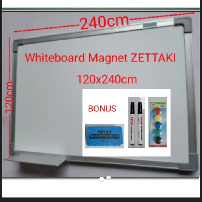 

Papan tulis magnet whiteboard gantung single face ZETTAKI 120X240CM