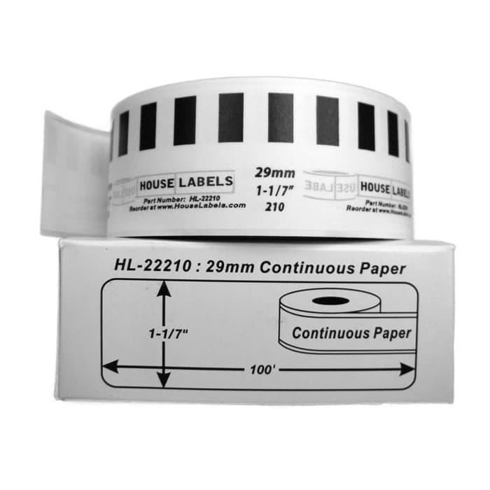 

Brother Dk-22210 Continuous Paper Roll 29Mm X 30.48M Hitam Putih Untuk Printer Ptouch Ql Series