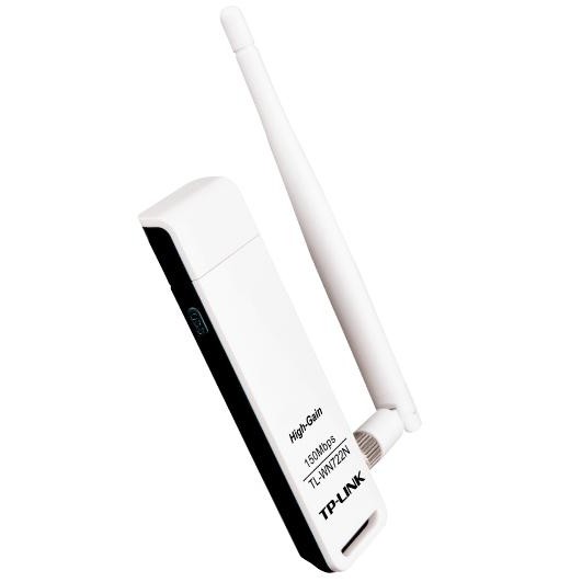 TP-LINK TL-WN722N : 150M WIRELESS LITE-N USB ADAPTER, ATHEROS, 2.4GHZ, 802.11N, DETACHABLE ANTENA