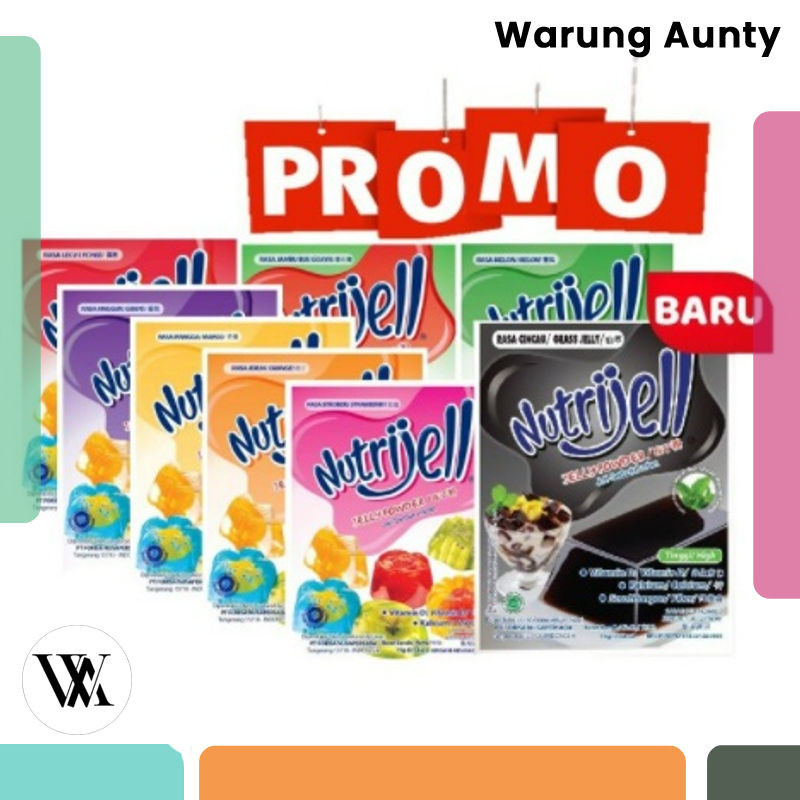 NUTRIJELL 10 15 GRAM 30 GR JELLY POWDER PUDING JELI NUTRIJEL SERBUK INSTAN 15gr PLAIN COKLAT CINCAU 