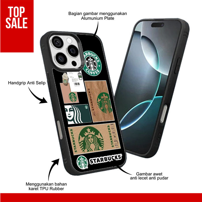 Case Casing iPhone 17 Air 16 15 14 13 12 11 XR XS Mini Plus Pro Max TPU Rubber Starbuck RK365