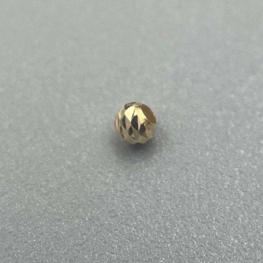 Pure 14K Gold Twill Spiral Interval Scattered Spacer Beads Diameter 2mm Au585 Fine Jewelry Bracelet