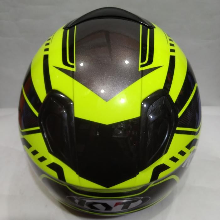 Helm Kyt Kyoto Motif Super Fluo # 01 Yellow Fluo Helm Half F