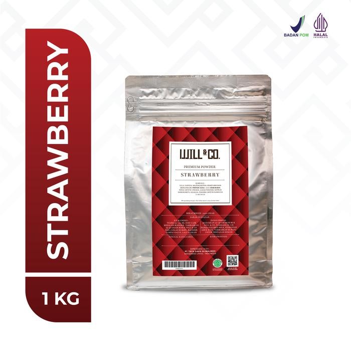 

Tersedia Strawberry Powder Drink 1kg Will&Co Premium - Minuman Bubuk Shopee