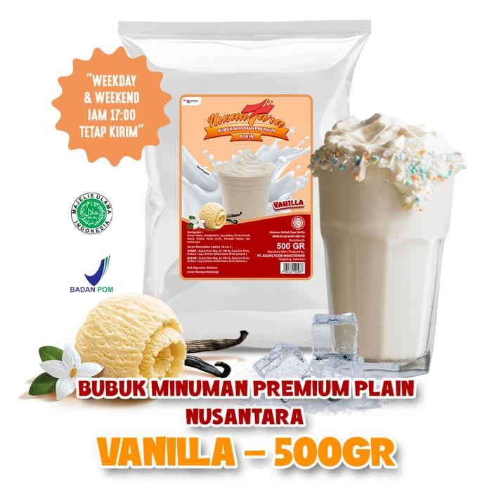 

Tersedia Nusantara Bubuk Minuman Instant Premium Vanilla 500Gr - Plain Tanpa Gula Omura